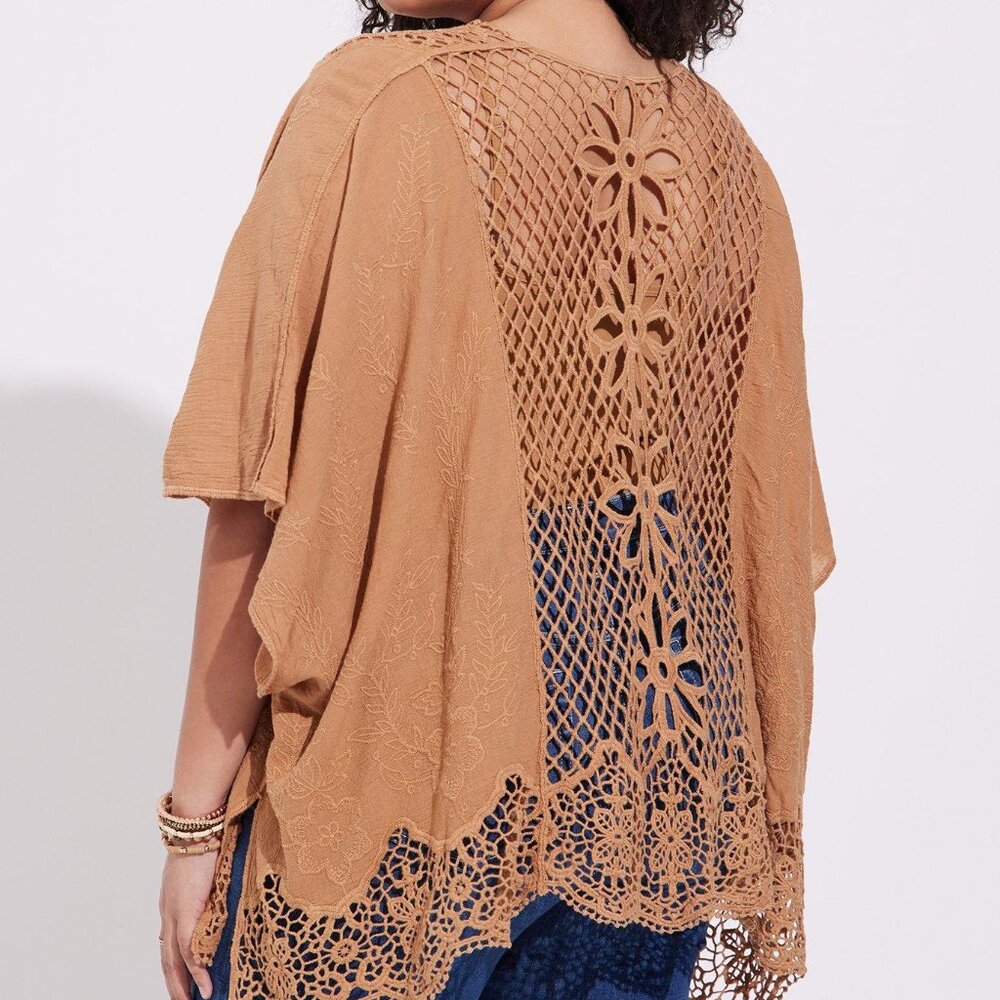 Torrid Embroidered Ruana With Sleeves - Picture 4 of 16